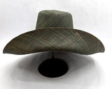 Raffia Curve Brim Hat Large Brim in Hunter Green Madagascan