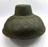 Raffia Curve Brim Hat Large Brim in Hunter Green Madagascan