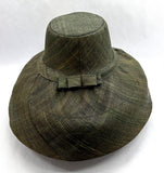Raffia Curve Brim Hat Large Brim in Hunter Green Madagascan
