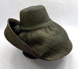 Raffia Curve Brim Hat Large Brim in Hunter Green Madagascan
