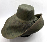 Raffia Curve Brim Hat Large Brim in Hunter Green Madagascan