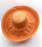 Raffia Curve Brim Hat Large Brim in Apricot Madagascan