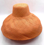 Raffia Curve Brim Hat Large Brim in Apricot Madagascan