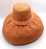Raffia Curve Brim Hat Large Brim in Apricot Madagascan