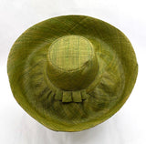 Raffia Curve Brim Hat Large Brim in Olive Madagascan