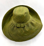 Raffia Curve Brim Hat Large Brim in Olive Madagascan