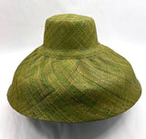 Raffia Curve Brim Hat Large Brim in Olive Madagascan