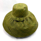 Raffia Curve Brim Hat Large Brim in Olive Madagascan
