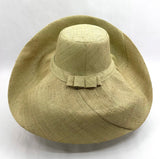 Raffia Curve Brim Hat Large Brim in Pale Green Madagascan