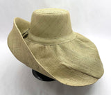 Raffia Curve Brim Hat Large Brim in Pale Green Madagascan