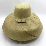 Raffia Curve Brim Hat Large Brim in Pale Green Madagascan