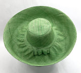 Raffia Curve Brim Hat Large Brim in Pastel Green Madagascan