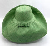 Raffia Curve Brim Hat Large Brim in Pastel Green Madagascan