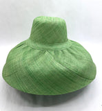 Raffia Curve Brim Hat Large Brim in Pastel Green Madagascan