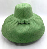 Raffia Curve Brim Hat Large Brim in Pastel Green Madagascan