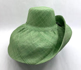 Raffia Curve Brim Hat Large Brim in Pastel Green Madagascan