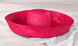 Raffia Curve Brim Hat Large Brim in Cardinal Red Madagascan
