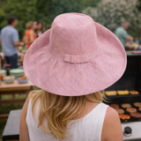 Raffia Curve Brim Hat Standard Brim in Lilac Pink Madagascan