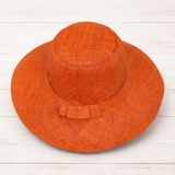 Flat Brim Raffia Sunhat in Rust Madagascan