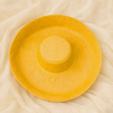 Raffia Curve Brim Hat Large Brim in Crayon Yellow Madagascan
