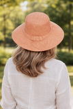 Flat Brim Raffia Sunhat in Almond Madagascan