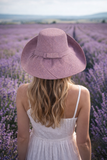 Raffia Curve Brim Hat Standard Brim in Lavender Madagascan