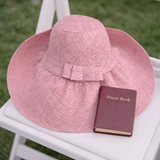 Raffia Curve Brim Hat Large Brim in Thistle Madagascan