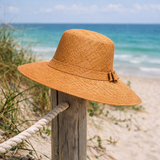 Flat Brim Raffia Sunhat in Wheat Madagascan