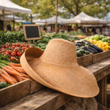 Raffia Curve Brim Hat Large Brim in Boutique Beige Madagascan