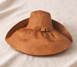 Raffia Curve Brim Hat Large Brim in Tan Madagascan