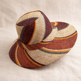 Flat Brim Raffia Sunhat in Chocolate Box Madagascan