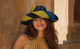 Raffia Curve Brim Hat Standard Brim in Gum Drops Madagascan