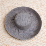 Raffia Curve Brim Hat Standard Brim in Anchor Grey Madagascan
