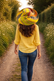 Raffia Curve Brim Hat Large Brim in Jelly Beans Madagascan