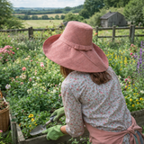 Raffia Curve Brim Hat Large Brim in Melon Pink Madagascan