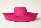 Raffia Curve Brim Hat Large Brim in Mulberry Madagascan