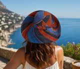 Raffia Curve Brim Hat Standard Brim in Fizzy Cola Madagascan