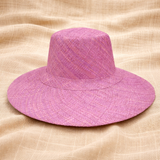 Flat Brim Raffia Sunhat in Lilac Madagascan