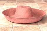 Raffia Curve Brim Hat Large Brim in Melon Pink Madagascan