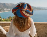 Raffia Curve Brim Hat Large Brim in Fizzy Cola Madagascan