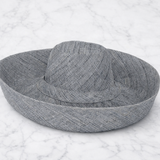 Raffia Curve Brim Hat Large Brim in Anchor Grey Madagascan