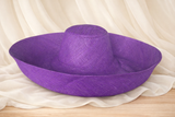 Raffia Curve Brim Hat Large Brim in Dark Iris Madagascan