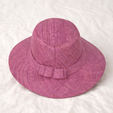Flat Brim Raffia Sunhat in Mardi Gras Purple Madagascan