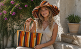 Raffia Striped Handbag Large in Butterscotch Madagascan