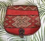 Leather and Kilim Crossbody Bag  Moroccan