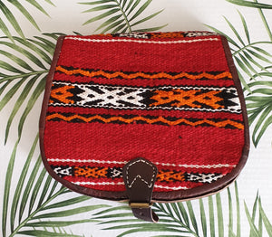 Leather and Kilim Crossbody Bag  Moroccan