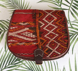 Leather and Kilim Crossbody Bag  Moroccan