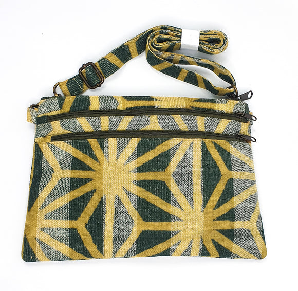 CROSSBODY BAG with 3 ZIPS SMALL Khmer Cambodia