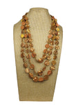 3 Strand Tri-Circle Silk Necklace Cambodian
