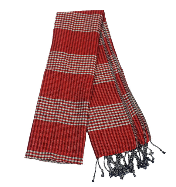CHECKERED COTTON SCARF Khmer